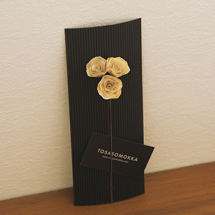 木のお花　かなばフラワー　ミニバラ　ナチュラル三輪　/　土佐草木花