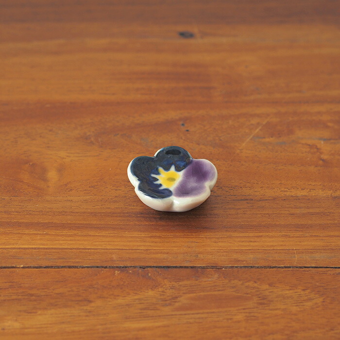 徳永遊心窯　色絵　すみれ　箸置き