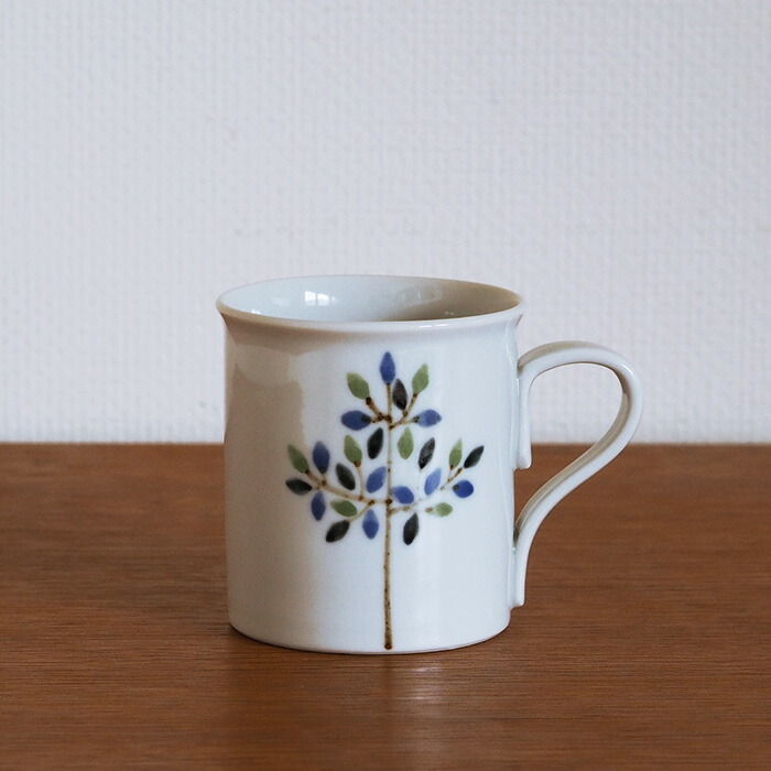 徳永遊心窯　染付　木立　マグカップ