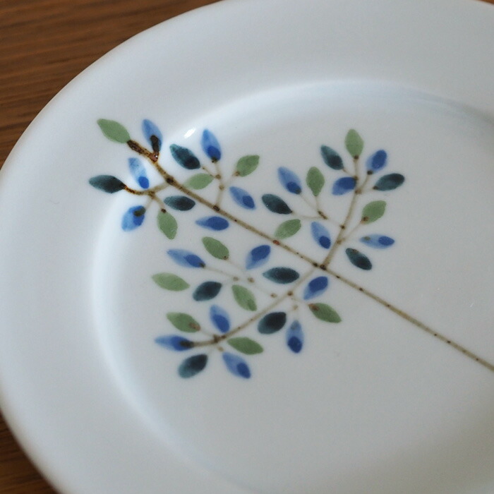 徳永遊心窯　染付　木立　5寸皿