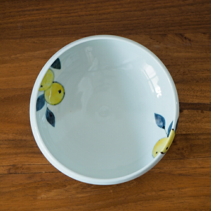 徳永遊心窯　色絵　みかん　6寸鉢