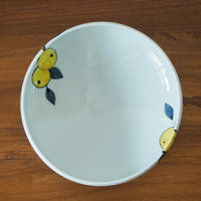 徳永遊心窯　色絵　みかん　7寸鉢