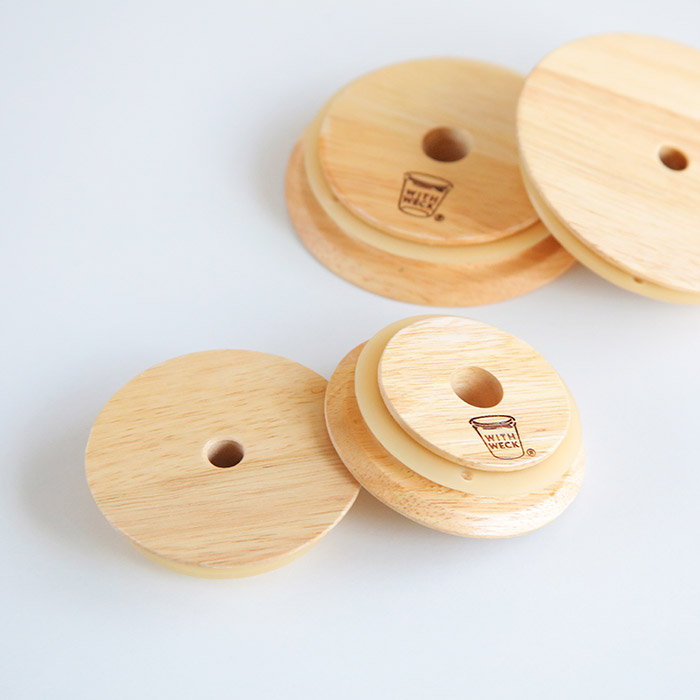 ウェック　木のふた　S　穴開き　/　WECK