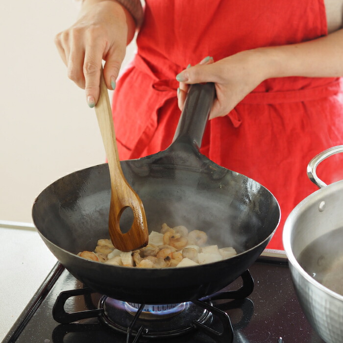 【公式】山田工業所　鉄打出片手中華鍋　（1.2mm）　27cm　空焚き済み