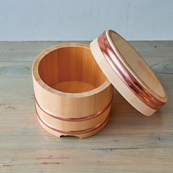 山一　江戸びつ　15cm　2合　しゃもじ付