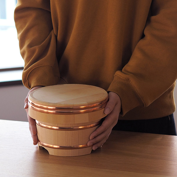 山一　江戸びつ　15cm　2合　しゃもじ付