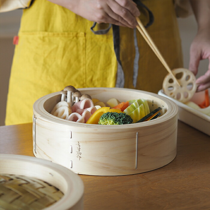 山一　ひのき中華せいろ　のせ蓋　24cm　身＆蓋セット