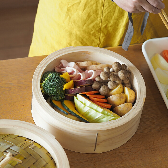 山一　ひのき中華せいろ　のせ蓋　24cm　身＆蓋セット