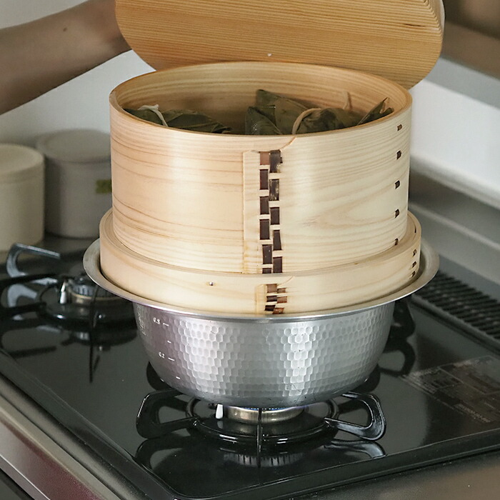 山一　特級和せいろ　24cm　井桁桟　身＆蓋セット