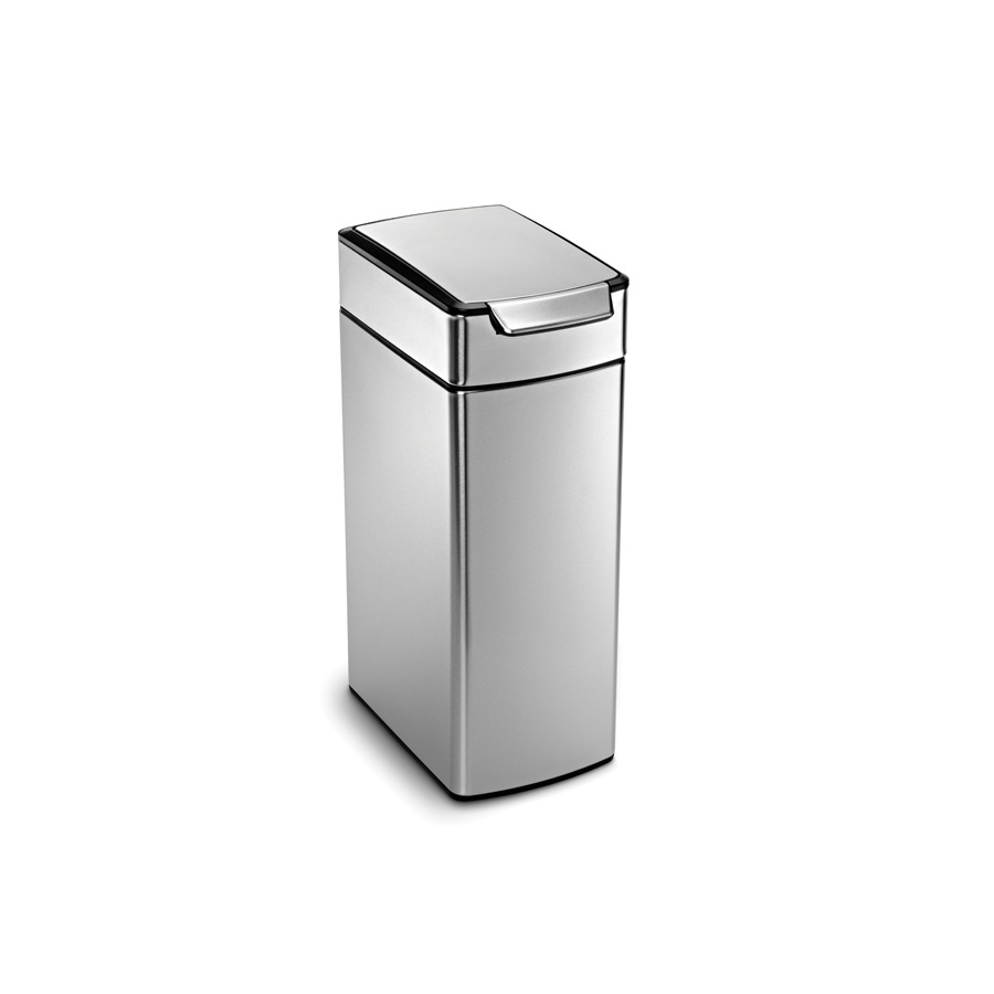【同梱不可】simplehuman　シンプルヒューマン　タッチバーダストボックス　スリム　ステンレス　40L　ツヤ消し　レクタンギュラー　/　simplehuman　※