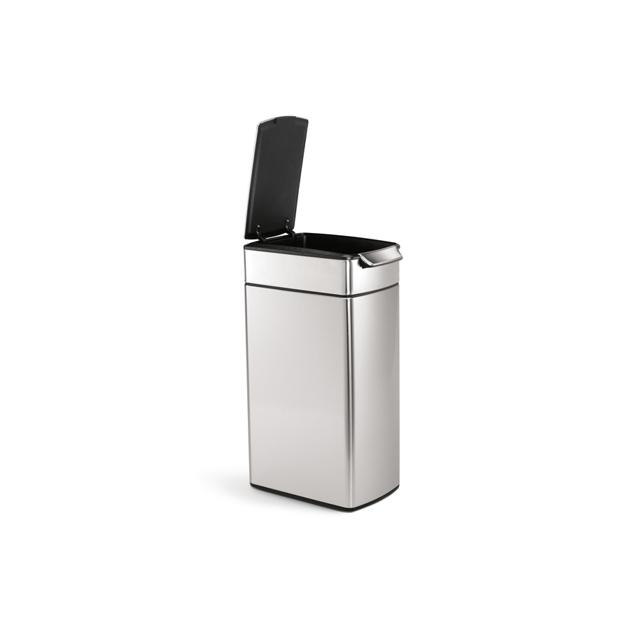 【同梱不可】simplehuman　シンプルヒューマン　タッチバーダストボックス　スリム　ステンレス　40L　ツヤ消し　レクタンギュラー　/　simplehuman　※