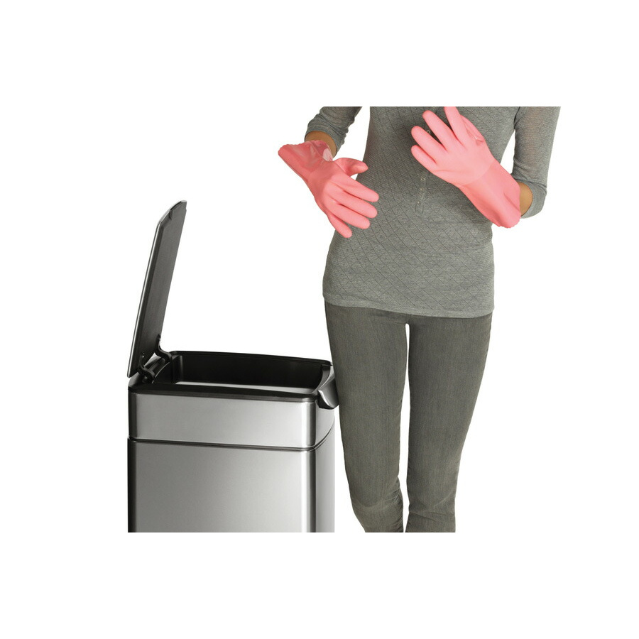 【同梱不可】simplehuman　シンプルヒューマン　タッチバーダストボックス　スリム　ステンレス　40L　ツヤ消し　レクタンギュラー　/　simplehuman　※