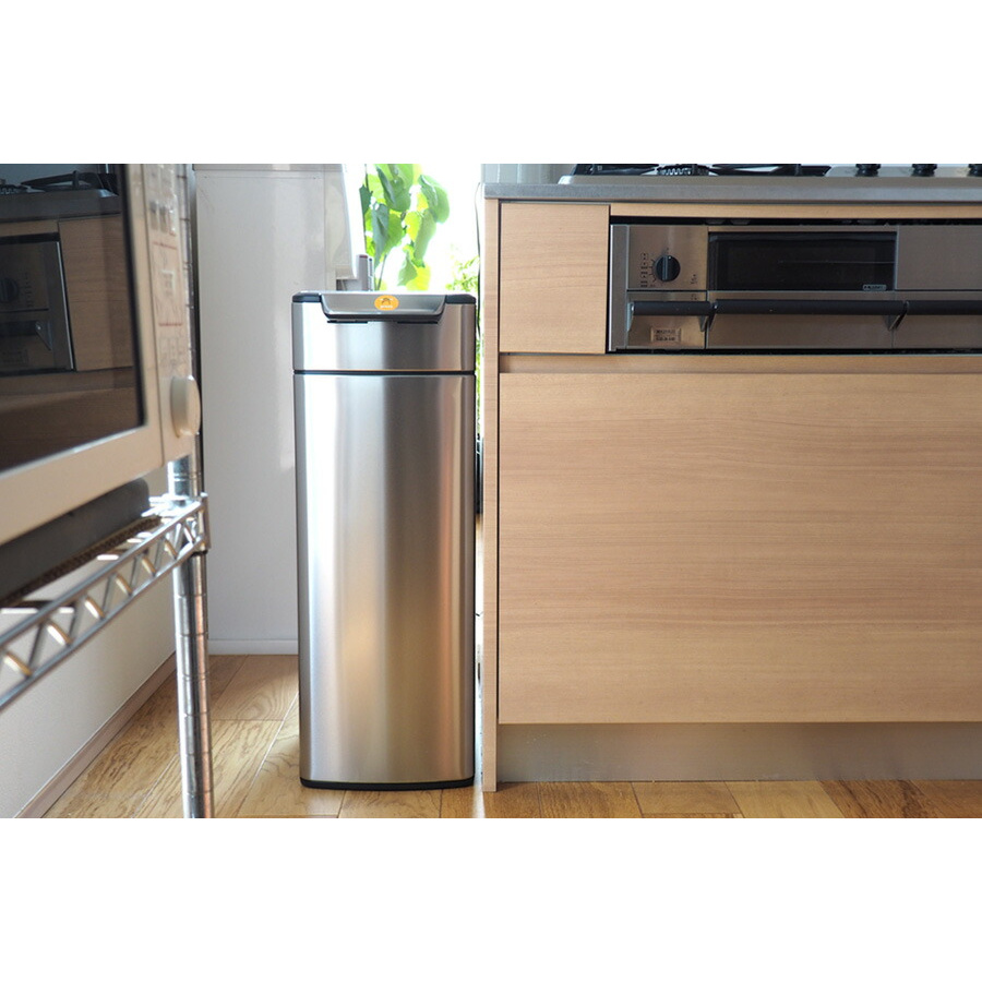 【同梱不可】simplehuman　シンプルヒューマン　タッチバーダストボックス　スリム　ステンレス　40L　ツヤ消し　レクタンギュラー　/　simplehuman　※
