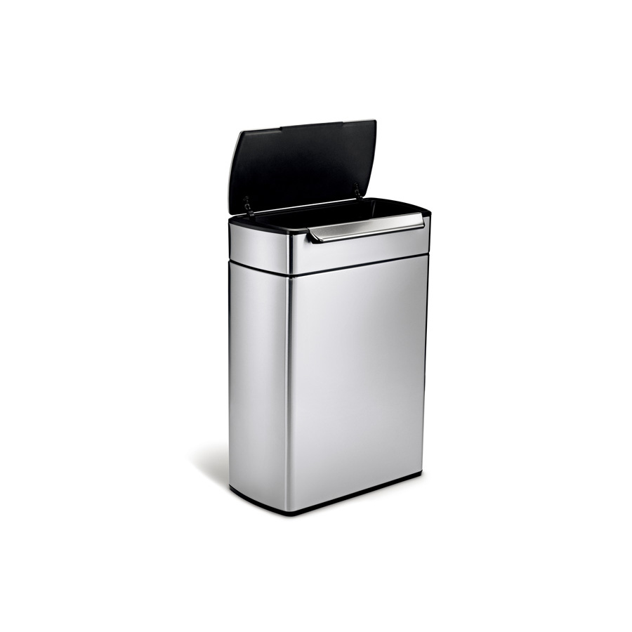 【同梱不可】simplehuman　シンプルヒューマン　タッチバーダストボックス　リサイクル　ステンレス　48L　ツヤ消し　レクタンギュラー　/　simplehuman　※