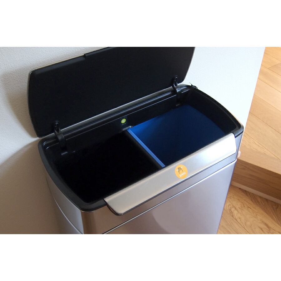 【同梱不可】simplehuman　シンプルヒューマン　タッチバーダストボックス　リサイクル　ステンレス　48L　ツヤ消し　レクタンギュラー　/　simplehuman　※