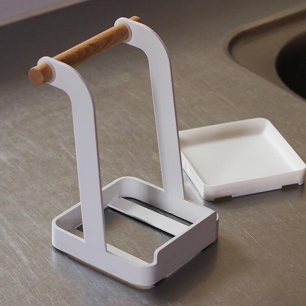 【取扱終了0312】山崎実業　トスカ　お玉&鍋ふたスタンド　ホワイト　/　tosca　※