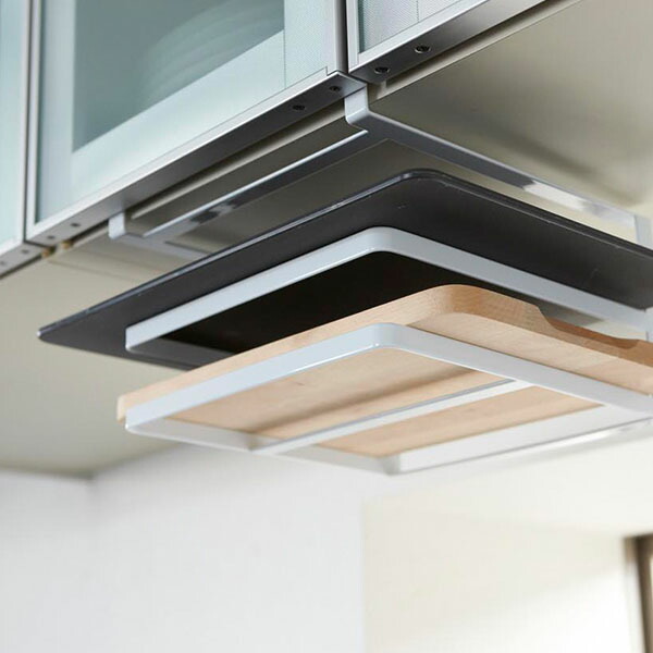 山崎実業　タワー　戸棚下まな板&布巾ハンガー　ホワイト　/　tower　※