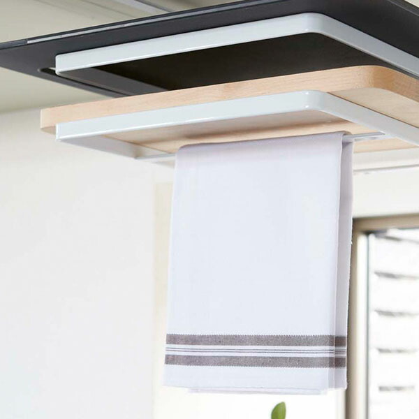 山崎実業　タワー　戸棚下まな板&布巾ハンガー　ホワイト　/　tower　※