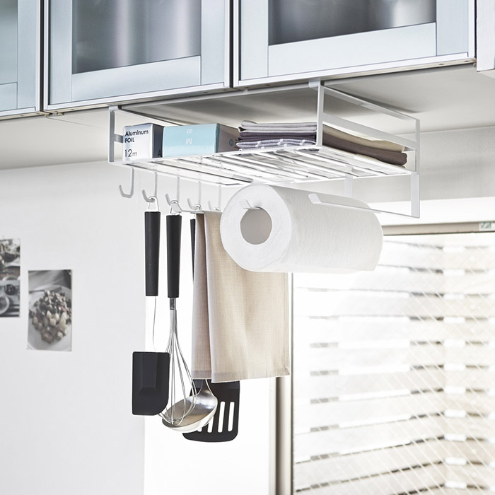 山崎実業　タワー　戸棚下多機能ラック　ホワイト　/　tower　※