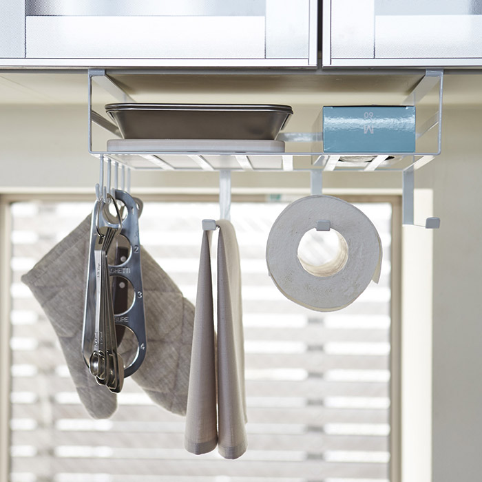 山崎実業　タワー　戸棚下多機能ラック　ホワイト　/　tower　※