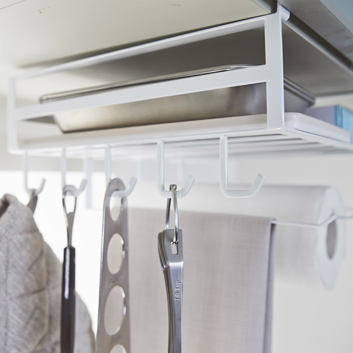 山崎実業　タワー　戸棚下多機能ラック　ホワイト　/　tower　※