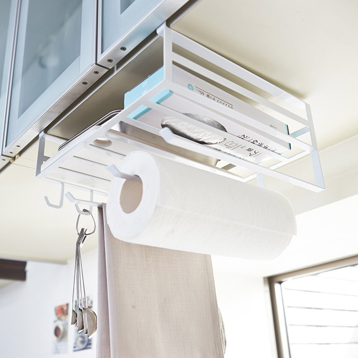 山崎実業　タワー　戸棚下多機能ラック　ホワイト　/　tower　※