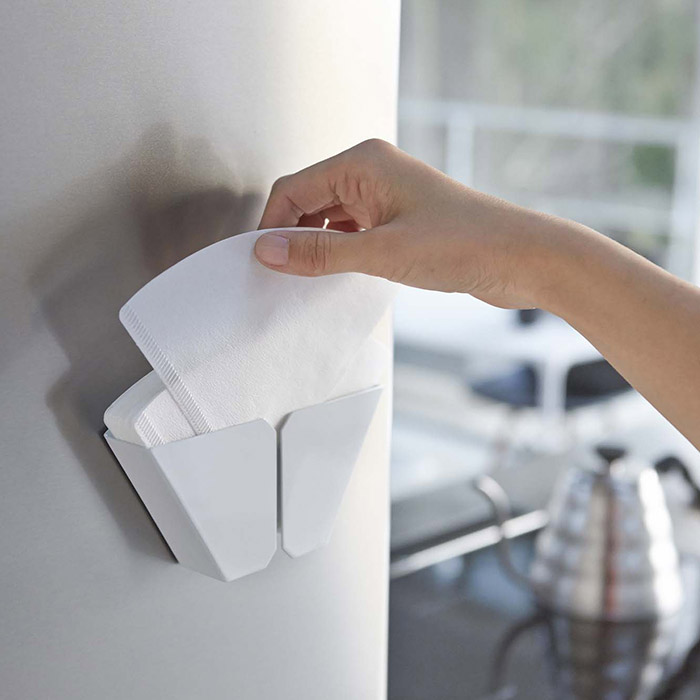 山崎実業　タワー　マグネットコーヒーペーパーフィルターホルダー　ホワイト　/　tower　※