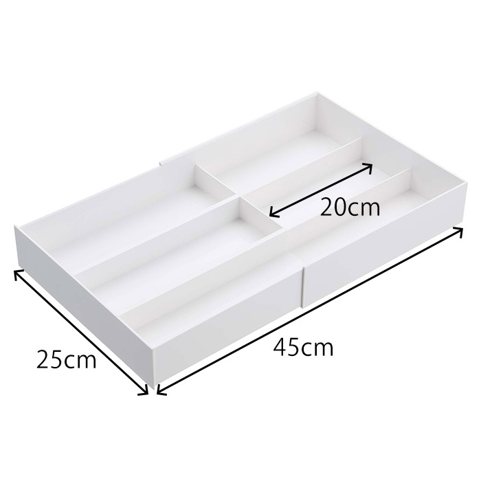 山崎実業　タワー　伸縮＆スライド　カトラリートレー　ホワイト　/　tower　※