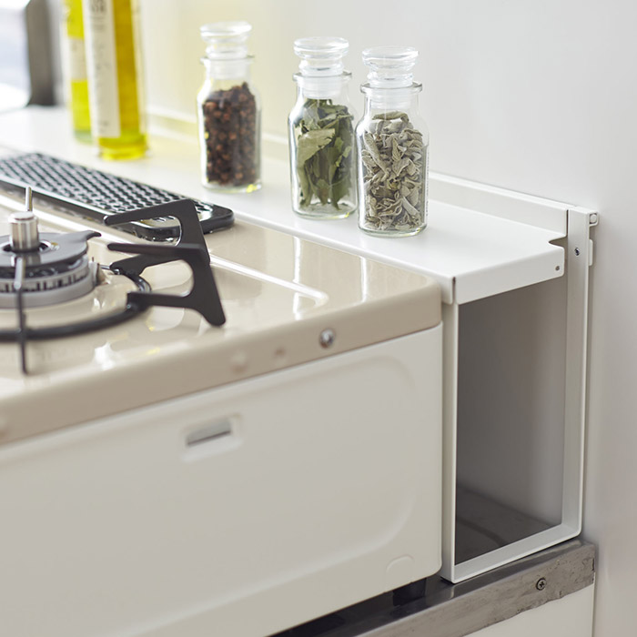 山崎実業　タワー　コンロ奥隙間ラック　ホワイト　/　tower　※