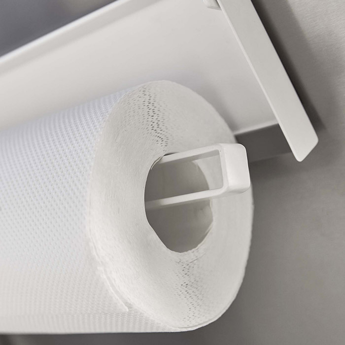 山崎実業　タワー　片手でカットマグネットキッチンペーパーホルダー　ホワイト　/　tower　※