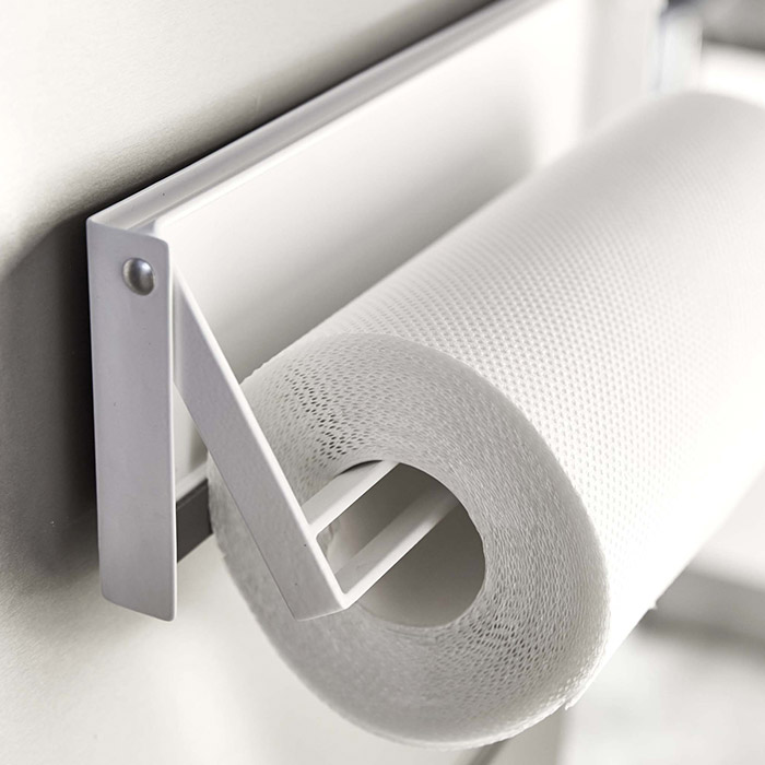 山崎実業　タワー　片手でカットマグネットキッチンペーパーホルダー　ホワイト　/　tower　※