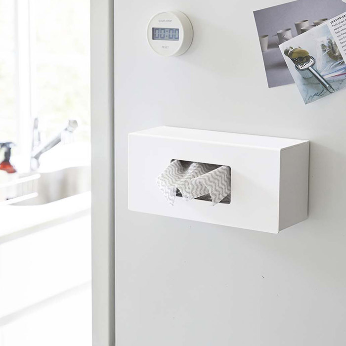 【取扱終了0312】山崎実業　タワー　前から開くマグネットボックスホルダー　S　ホワイト　/　tower　※