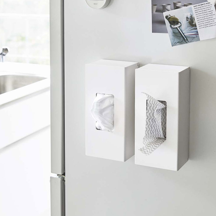 【取扱終了0312】山崎実業　タワー　前から開くマグネットボックスホルダー　S　ホワイト　/　tower　※