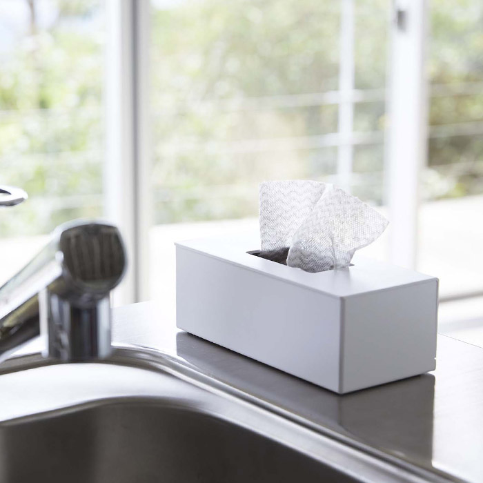 【取扱終了0312】山崎実業　タワー　前から開くマグネットボックスホルダー　S　ホワイト　/　tower　※