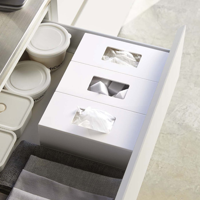 【取扱終了0312】山崎実業　タワー　前から開くマグネットボックスホルダー　S　ホワイト　/　tower　※