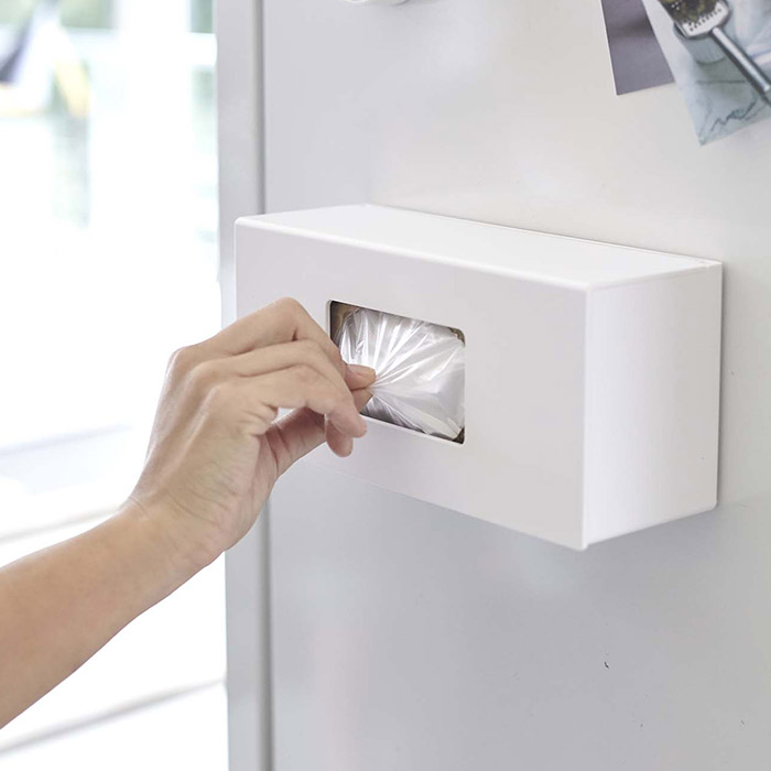 【取扱終了0312】山崎実業　タワー　前から開くマグネットボックスホルダー　S　ホワイト　/　tower　※