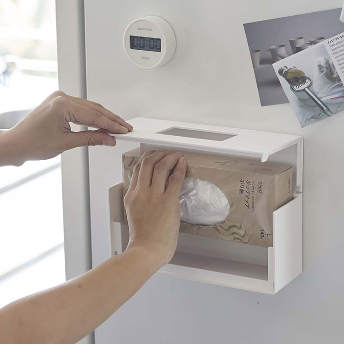 【取扱終了0312】山崎実業　タワー　前から開くマグネットボックスホルダー　S　ホワイト　/　tower　※