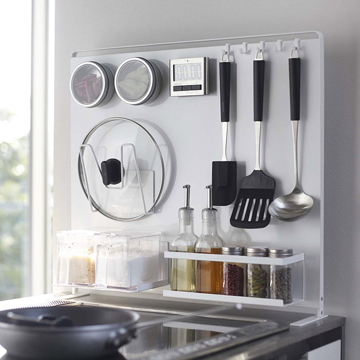 【同梱不可】山崎実業　タワー　キッチン自立式スチールパネル　縦型　ホワイト　/　tower　※