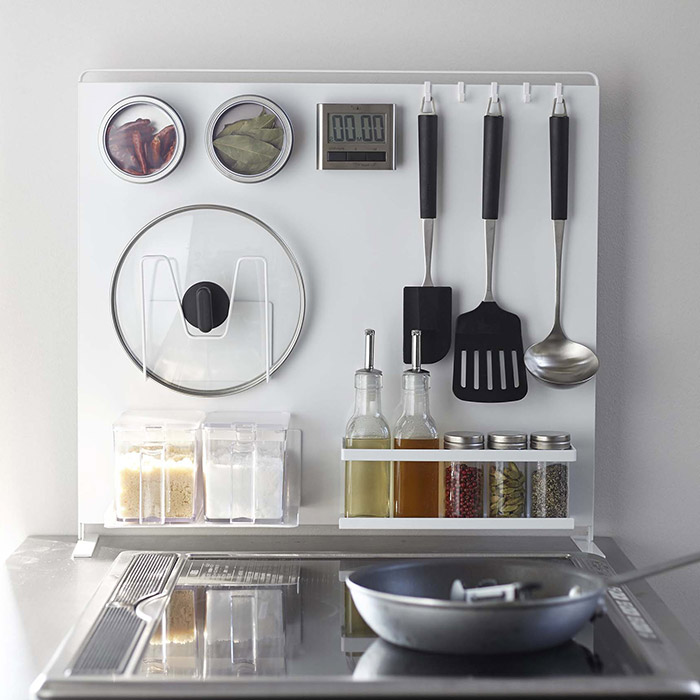 【同梱不可】山崎実業　タワー　キッチン自立式スチールパネル　縦型　ホワイト　/　tower　※