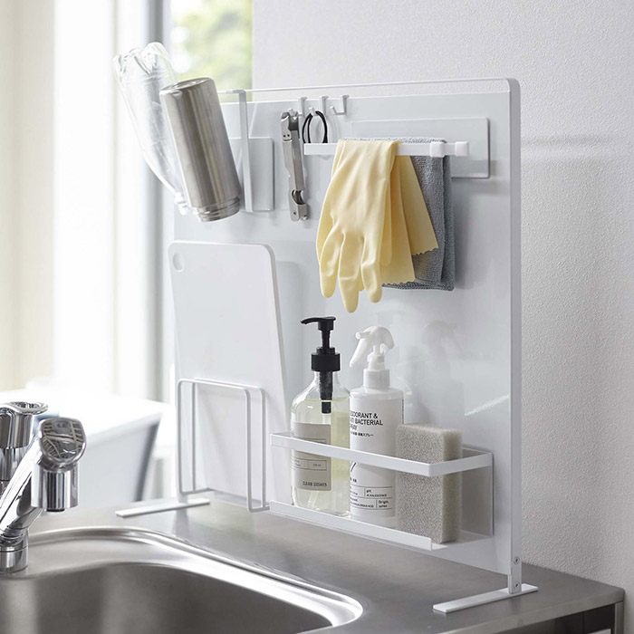 【同梱不可】山崎実業　タワー　キッチン自立式スチールパネル　縦型　ホワイト　/　tower　※