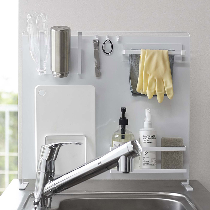 【同梱不可】山崎実業　タワー　キッチン自立式スチールパネル　縦型　ホワイト　/　tower　※