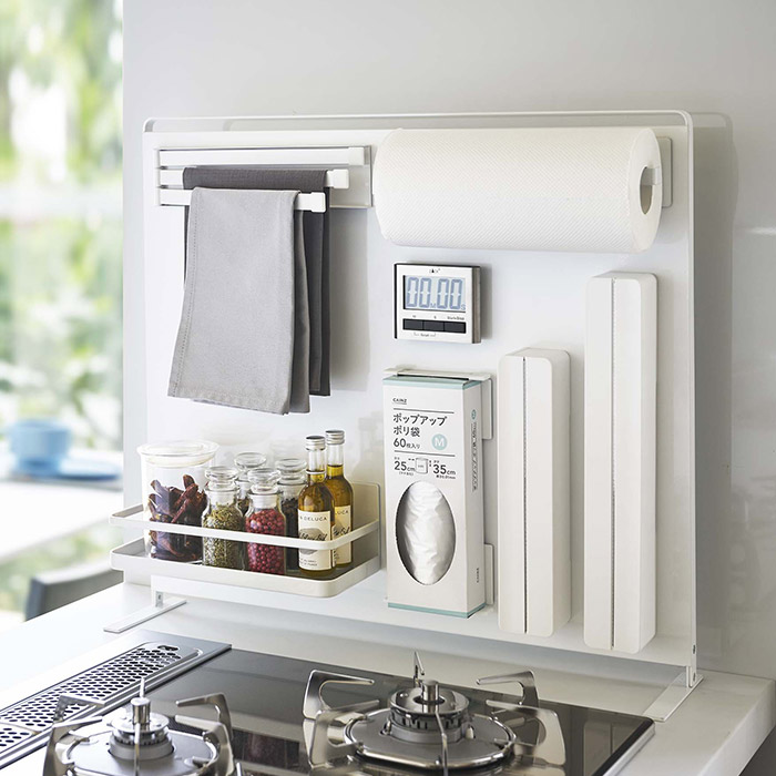 【同梱不可】山崎実業　タワー　キッチン自立式スチールパネル　縦型　ホワイト　/　tower　※