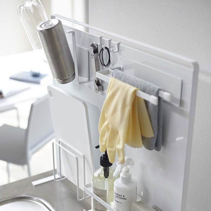 【同梱不可】山崎実業　タワー　キッチン自立式スチールパネル　縦型　ホワイト　/　tower　※