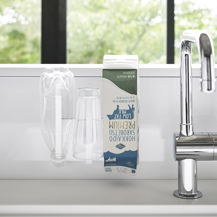 山崎実業　タワー　マグネットグラス&ボトルホルダー　ホワイト　/　tower　※