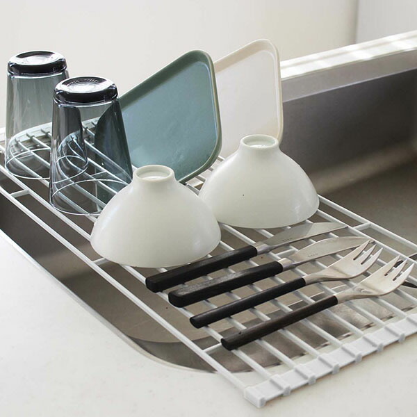 山崎実業　タワー　折り畳み水切りラック　L　ホワイト　/　tower　※