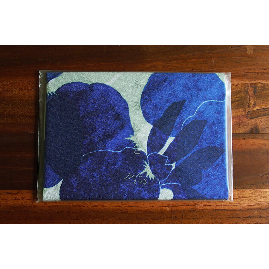 むす美　風呂敷　光悦ちりめん　友禅　かきつばた　ウスグレー