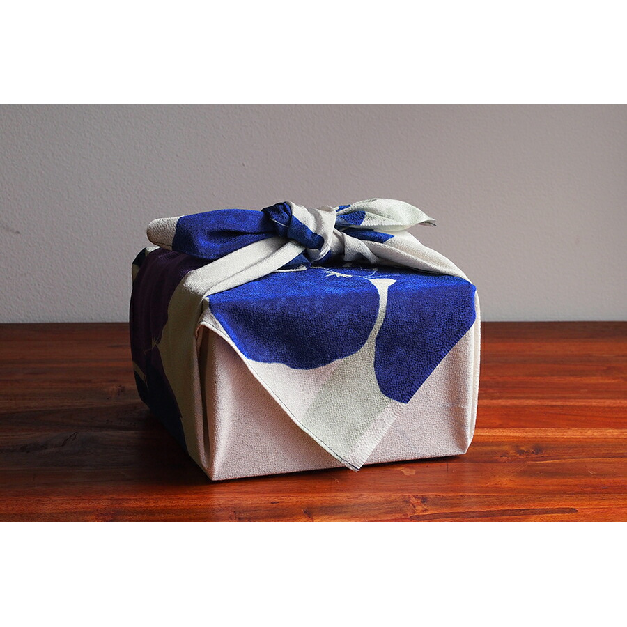 むす美　風呂敷　光悦ちりめん　友禅　かきつばた　ウスグレー