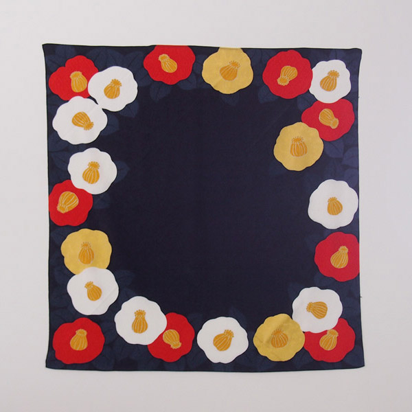 むす美　風呂敷　光悦ちりめん　友禅　椿　テツコン